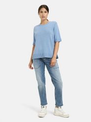 Milano Italy Sweter w kolorze błękitnym rozmiar: XL. Niebieskie swetry klasyczne damskie Milano Italy, xl, z kaszmiru, bez kołnierzyka. Za 173.99 zł.