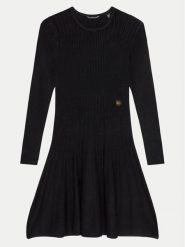 Guess Sukienka dzianinowa J4YK30 Z2YJ2 Czarny Regular Fit. Czarne sukienki dziewczęce Guess, z aplikacjami, z dzianiny, bez ramiączek. Za 199.99 zł.
