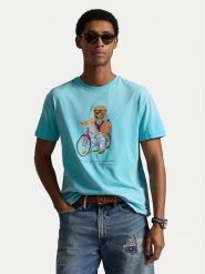 Polo Ralph Lauren T-Shirt 710B16613001 Niebieski Regular Fit. Niebieskie koszulki polo męskie Polo Ralph Lauren, m, bez wzorów, z bawełny, bez ramiączek. Za 638.99 zł.