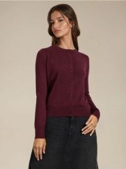 Sweter na guziki - czerwony. Czerwone swetry klasyczne damskie Sinsay, l, bez kołnierzyka. Za 29.99 zł.