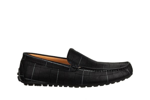 Mokasyny John Doubare 586A-35-H25 Black White 104242, Czarny, Skóra naturalna - 41. Czarne mokasyny męskie John Doubare, z materiału. W wyprzedaży za 499.00 zł.