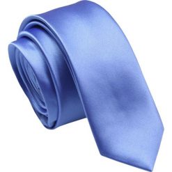 Krawat (Śledź) Męski 5 cm, Niebieski, Wąski, Gładki -ALTIES. Niebieskie krawaty i muchy męskie Alties, bez wzorów, z tkaniny, eleganckie. Za 35.00 zł.