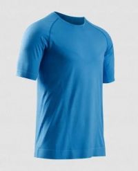 Koszulka męska X-Bionic Xceed Run Shirt Ss Eternal Ice A070. Niebieskie t-shirty sportowe męskie X BIONIC, l, ze skóry, bez ramiączek, do biegania. Za 379.99 zł.