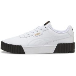 Buty sportowe Puma Carina 3.0. Białe buty sportowe na co dzień damskie Puma, bez wzorów, ze skóry, trekkingowe. Za 326.00 zł.