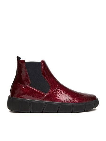 Remonte Botki CEO-D1T71-33 Bordowy. Czerwone botki damskie Remonte, z materiału, bez obcasa, na płaskiej podeszwie, bez zapięcia. Za 279.99 zł.