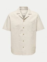 Only & Sons Koszula Eye Resort 22030342 Beżowy Relaxed Fit. Brązowe koszule męskie Only & Sons, m, bez wzorów, z bawełny, bez kołnierzyka, bez ramiączek. Za 109.99 zł.