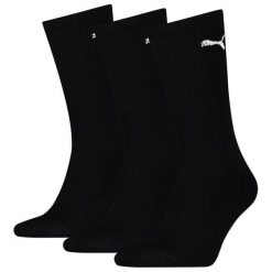 Skarpety Puma Sport Crew Lightweight 3 Pary. Czarne skarpetki damskie Puma, bez wzorów. Za 49.99 zł.