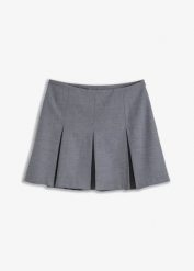 Spódnica mini z mieszanki wiskozy. Szare spódniczki damskie bonprix, bez wzorów, z wiskozy, mini. Za 114.99 zł.