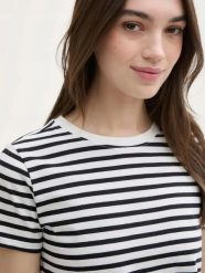 T-SHIRT KOSZULKA DAMSKA TOM TAILOR S. Białe bluzki sportowe damskie Tom Tailor, s, bez wzorów, z bawełny, bez ramiączek. Za 116.99 zł.