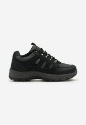 Czarne Buty Trekkingowe Do Kostki ze Sznurowaniem Travelle. Czarne buty trekkingowe męskie Born2be, z materiału, bez zapięcia. Za 89.99 zł.