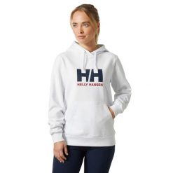 Damska bluza z kapturem z logo Helly Hansen 2.0. Białe bluzy z kapturem damskie Helly Hansen. W wyprzedaży za 279.30 zł.