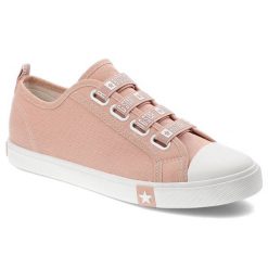 Różowe Trampki Big Star Damskie Modne Buty. Czerwone trampki i tenisówki damskie Big Star, bez wzorów, z gumy. Za 139.00 zł.