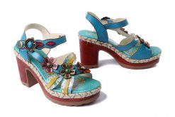 LAURA VITA 0006877 Jacao 32 turquoise, sandały damskie. Sandały damskie Laura Vita, bez wzorów, ze skóry, bez obcasa, na obcasie. Za 276.43 zł.