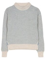Herrlicher Sweter "Liannie" w kolorze kremowo-niebieskim rozmiar: XS. Brązowe golfy damskie Herrlicher, xs, bez wzorów, ze splotem, bez ramiączek. Za 140.53 zł.