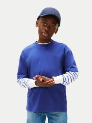 Tommy Hilfiger T-Shirt Essential Archive KB0KB09646 D Niebieski Regular Fit. Niebieskie t-shirty chłopięce Tommy Hilfiger, bez wzorów, z bawełny, bez ramiączek. Za 109.99 zł.