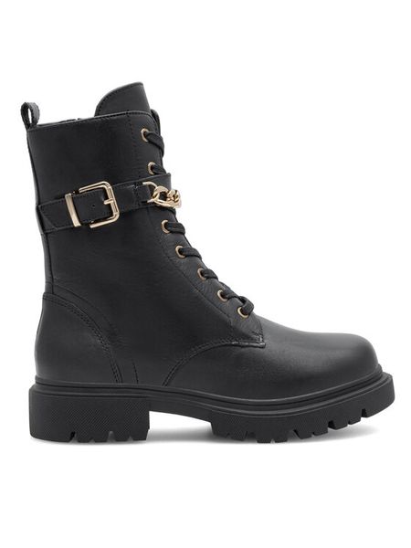 Sergio Bardi Trzewiki EST-A1009-01SB Czarny. Czarne botki damskie Sergio Bardi, ze skóry, bez obcasa, na płaskiej podeszwie, bez zapięcia. Za 295.99 zł.