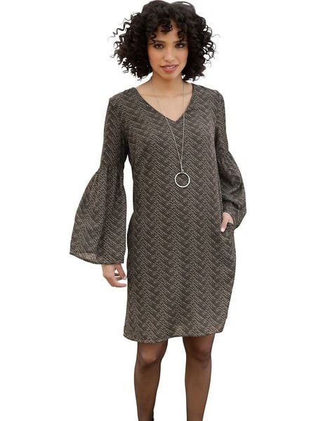 Heine Sukienka w kolorze brązowym rozmiar: 42. Brązowe sukienki damskie Heine, na co dzień, bez wzorów, bez kołnierzyka, bez ramiączek, midi, proste. Za 113.36 zł.