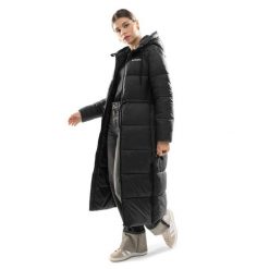 Długi puchowy płaszcz damski Lifestyle Siroko Finland. Czarne płaszcze damskie SIROKO, m, bez wzorów, z puchu. Za 593.00 zł.
