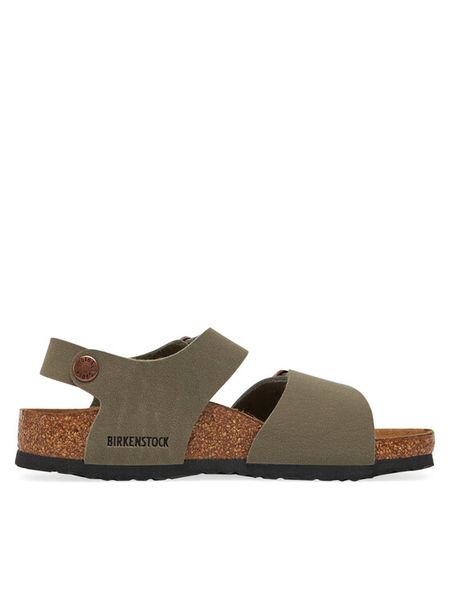 Birkenstock Sandały New York Kids 1029747 S Zielony. Zielone sandały chłopięce Birkenstock, ze skóry, bez zapięcia. Za 249.99 zł.
