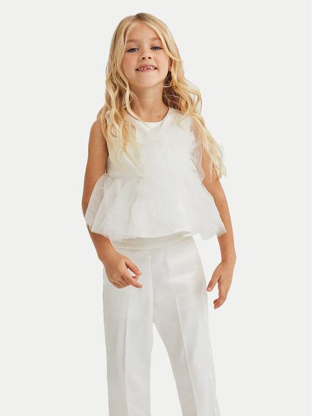 Abel & Lula Komplet top i spodnie 5235 Biały Slim Fit. Białe spodnie dziewczęce Abel & Lula, z syntetyku. Za 309.99 zł.