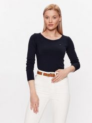 Tommy Hilfiger Bluzka WW0WW38869 Granatowy Slim Fit. Niebieskie bluzki damskie Tommy Hilfiger, xl, bez wzorów, z wiskozy, bez ramiączek. Za 209.99 zł.