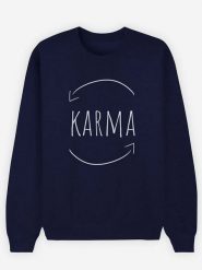 WOOOP Bluza "Karma" w kolorze granatowym rozmiar: XL. Niebieskie bluzy bez kaptura męskie Wooop, xl, z bawełny. Za 108.99 zł.