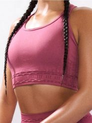 Top sportowy z ozdobnym przeszyciem w talii - różowy. Czerwone topy sportowe damskie Sinsay, l, bez wzorów, bez ramiączek. W wyprzedaży za 17.99 zł.