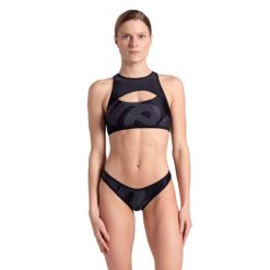 Strój kąpielowy damski dwuczęściowy kostium na basen Arena Logo Brassiere. Czarne bikini damskie Arena, bez wzorów. Za 199.99 zł.