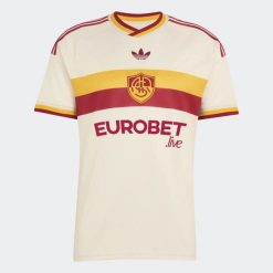 Koszulka piłkarska replika AS Roma 26/27 wyjazdowa. Bluzki sportowe damskie Adidas, xl, bez wzorów, z materiału, bez ramiączek. Za 439.99 zł.