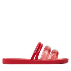 Klapki Ipanema. Czerwone klapki damskie Ipanema, bez wzorów, bez obcasa. Za 69.99 zł.