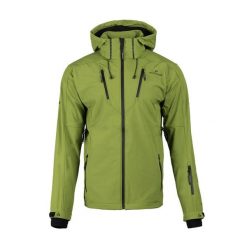 Kurtka softshell męska Vara 1SS. Zielone kurtki męskie Bergson, m, bez wzorów, z softshellu, sportowe, bez kaptura. W wyprzedaży za 424.00 zł.