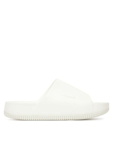 Nike Klapki Calm Slide DX4816 100 Biały. Białe klapki damskie Nike, bez wzorów, z tworzywa sztucznego, bez obcasa. Za 219.99 zł.