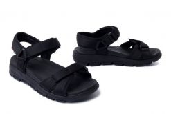 RIEKER Revolution V8401-00 black, sandały damskie. Czarne sandały damskie Rieker, bez wzorów, bez obcasa. Za 349.90 zł.