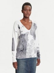Desigual Sweter Gotemburgo 25WWJF15 Szary Regular Fit. Szare swetry klasyczne damskie Desigual, xl, z wiskozy, bez kołnierzyka. Za 309.99 zł.