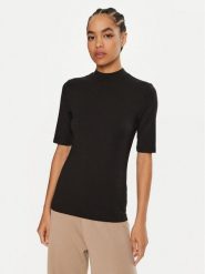 Calvin Klein Bluzka K20K207744 Czarny Regular Fit. Czarne bluzki damskie CALVIN KLEIN, xs, bez wzorów, z bawełny, bez kołnierzyka, bez ramiączek. Za 159.99 zł.