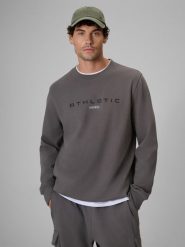 4F Bluza dresowa regular bez kaptura męska - szara S. Szare bluzy z kapturem męskie 4f, m, z dresówki. Za 169.99 zł.