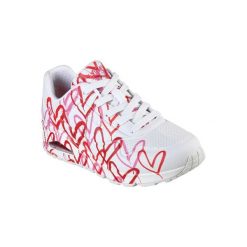 Buty sportowe Sneakersy damskie, Skechers Uno-Spread The Love. Białe buty sportowe na co dzień damskie Skechers, bez wzorów, z materiału, trekkingowe, Skechers Sport. Za 329.00 zł.