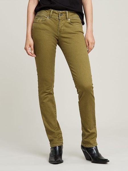 G-Star Dżinsy "Midge" - Slim fit - w kolorze khaki rozmiar: W29/L30. Brązowe jeansy damskie G-Star. Za 249.17 zł.