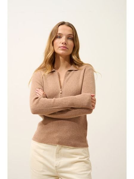 Just Cashmere Kaszmirowy sweter "Kristjan" w kolorze beżowym rozmiar: M. Brązowe swetry klasyczne damskie Just Cashmere, m, z kaszmiru, bez kołnierzyka. Za 390.00 zł.