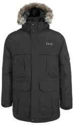 Dlx Highland - męska puchowa kurtka parka czarna. Czarne kurtki męskie DLX, na zimę, m, bez wzorów, z dzianiny. Za 674.99 zł.