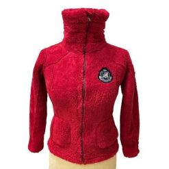 Dziewczęca kurtka polarowa Peak Mountain coral sherpaGasana. Czerwone kurtki narciarskie i snowboardowe damskie Peak Mountain, bez wzorów, z polaru, bez kaptura, narciarskie. Za 126.00 zł.