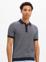 JOOP! dzianinowa koszulka polo Mężczyźni Bawełna (100%) niebieski, M. Niebieskie koszulki polo męskie Joop!, m, bez wzorów, z bawełny, bez ramiączek. Za 649.95 zł.
