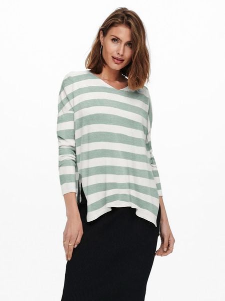 ONLY Sweter w kolorze kremowo-zielonym rozmiar: S. Brązowe swetry klasyczne damskie Only, s, bez kołnierzyka. Za 37.12 zł.