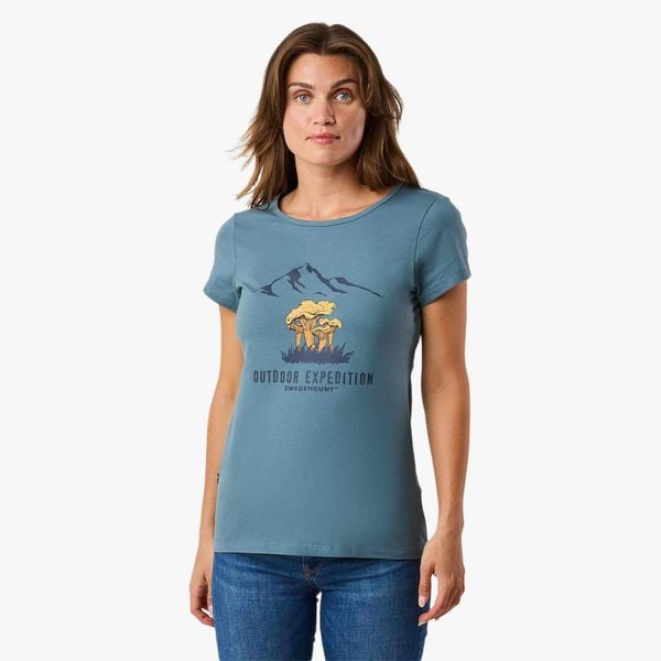 Koszulka Koszykówka damska Swedemount Forest Tee wodoodporna. Zielone bluzki damskie SWEDEMOUNT, bez wzorów, z tkaniny, bez kołnierzyka. Za 79.99 zł.