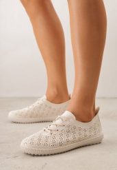 Beżowe Ażurowe Tenisówki w Stylu Boho Tidira. Brązowe trampki i tenisówki damskie Renee, w ażurowe wzory. Za 69.99 zł.