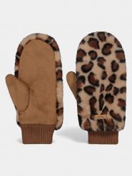 Rękawiczki Damskie Barts Fur Mitts. Brązowe rękawiczki damskie Barts, bez wzorów, z dzianiny. Za 249.00 zł.