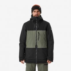 Kurtka snowboardowa męska Dreamscape SNB 500 ziprotect. Brązowe kurtki męskie DREAMSCAPE, m, bez wzorów, z materiału, bez kaptura, narciarskie. Za 649.99 zł.
