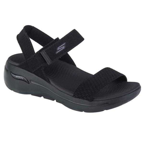 Sandały damskie, Go Walk Arch Fit Sandal - Polished. Czarne sandały damskie Skechers, bez wzorów, bez obcasa. Za 279.99 zł.