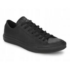 Buty na co dzień trampki unisex CONVERSE ALL STAR niskie skóra. Czarne trampki i tenisówki damskie Converse, bez wzorów, ze skóry. Za 349.00 zł.