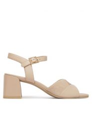 Caprice Sandały 9-28301-46 Beżowy. Brązowe sandały damskie Caprice, bez wzorów, ze skóry, bez obcasa, na słupku. Za 228.99 zł.